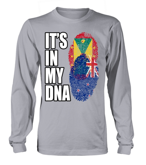 Grenadian And New Zealand Mix Heritage DNA Flag Long sleeved Unisex