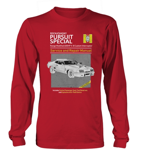 Rockatansky pursuit special service and repair manual Long sleeved Unisex
