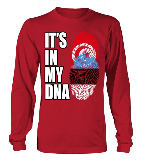 Tunisian And Estonian Mix Heritage DNA Flag Long sleeved Unisex