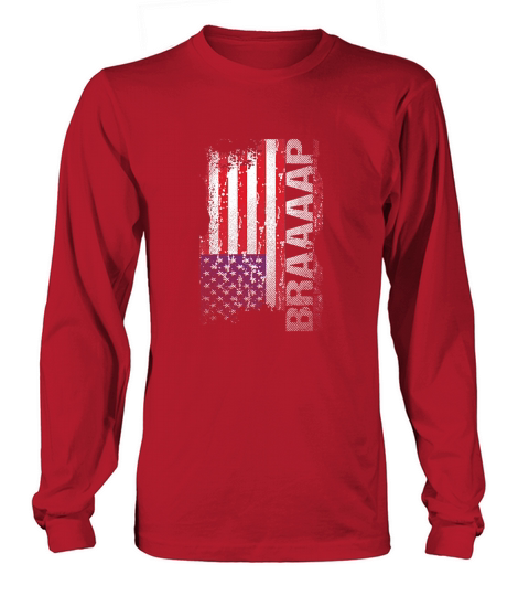 USA Flag Braap Motocross T Shirt, Dirt Bike Lovers Gifts Long sleeved Unisex