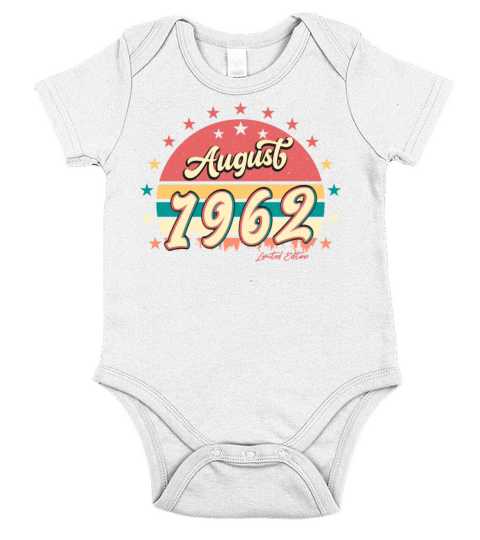 1962 60th Birthday In August Short Sleeve Baby One-Piece