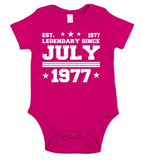 45th birthday July vintage 1977 gift idea Short Sleeve Baby One-Piece