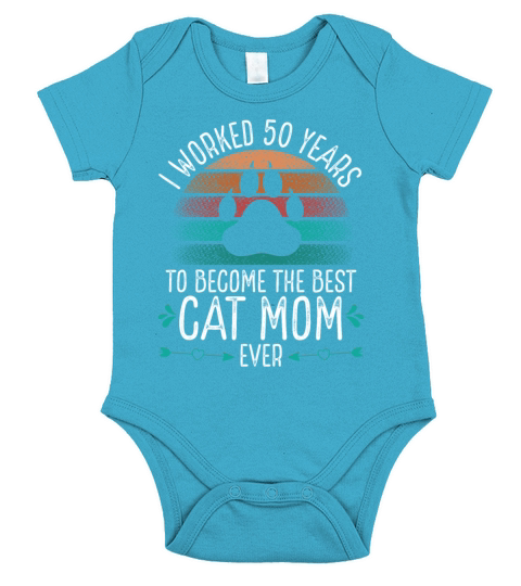 50 Year Old Mom 50 Years Cat Mother 50th Birthday Short Sleeve Baby One-Piece