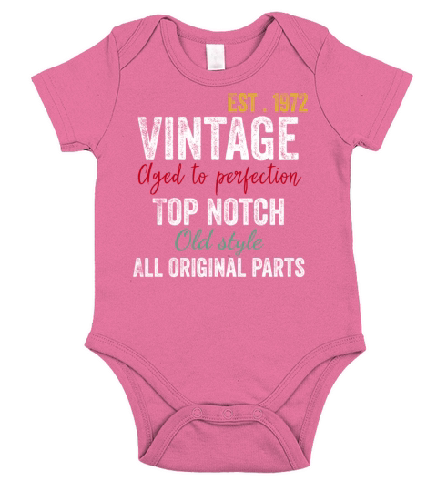 50th Birthday - Vintage 1972 Aged to Perfection Short Sleeve Baby One-Piece