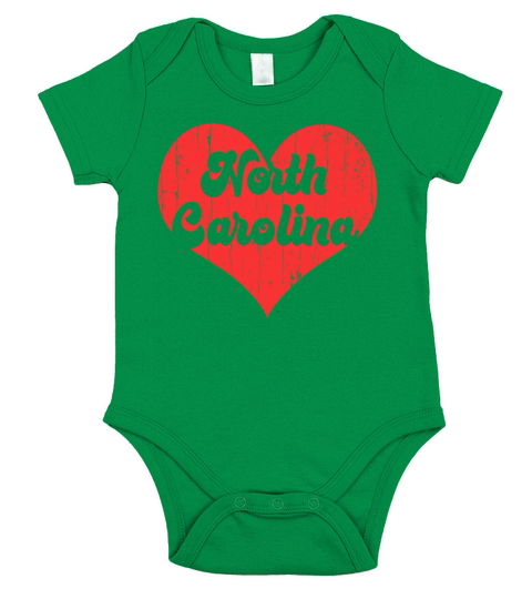 America Citizen US State Heart Love North Carolina Short Sleeve Baby One-Piece