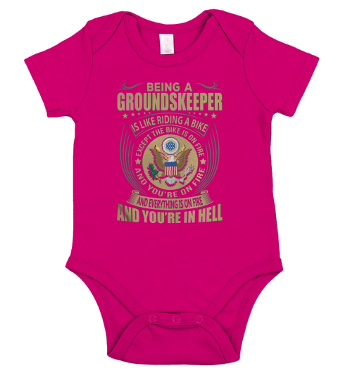 Being a Groundskeeper like Riding a Bike Job Title Shirts Short Sleeve Baby One-Piece