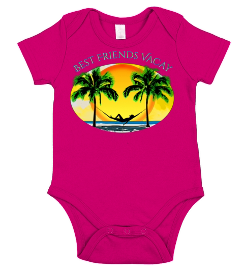 Best Friends Vacay Beach Summer Vacation Short Sleeve Baby One-Piece
