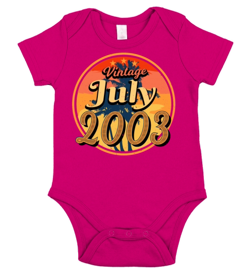 Birth Month July 2003 Short Sleeve Baby One-Piece