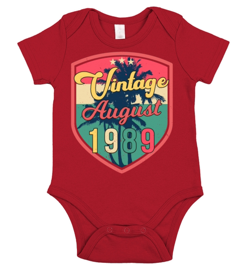 Birthday Greeting For August 1989 Short Sleeve Baby One-Piece