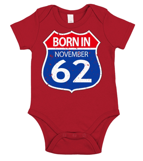 Born in November 1962 Short Sleeve Baby One-Piece