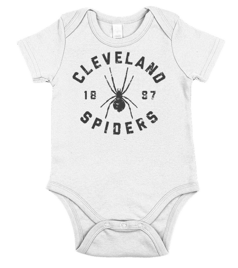 Cleveland Spiders Vintage Tee Black Print Short Sleeve Baby One-Piece