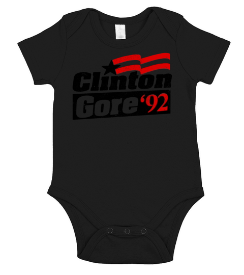Clinton Gore 92 Vintage Bill Clinton President Short Sleeve Baby One-Piece