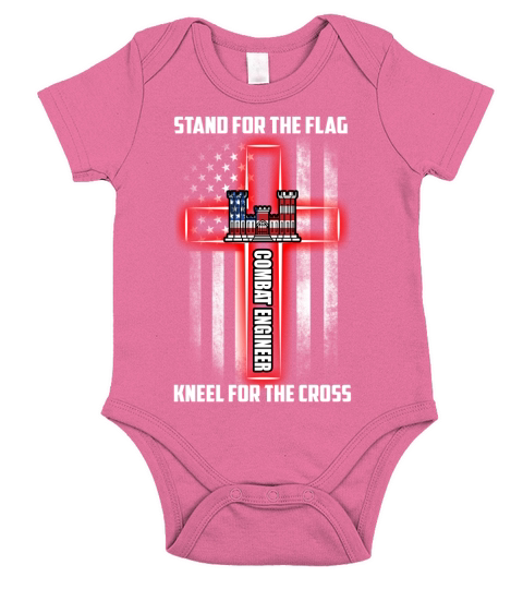 combat engineer   stand for the flag kneel for the cross Short Sleeve Baby One-Piece