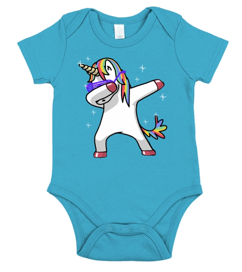 Dabbing Unicorn Shirt Dab Hip Hop Funny Magic Short Sleeve Baby One-Piece
