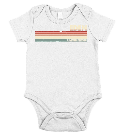 Eden Funny Retro Vintage Name Surname 80s 90s Short Sleeve Baby One-Piece