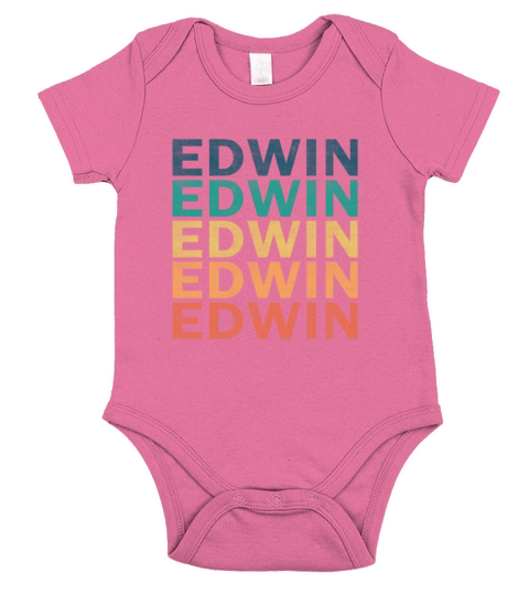 Edwin Name T Shirt - Edwin Vintage Retro Name Gift Short Sleeve Baby One-Piece