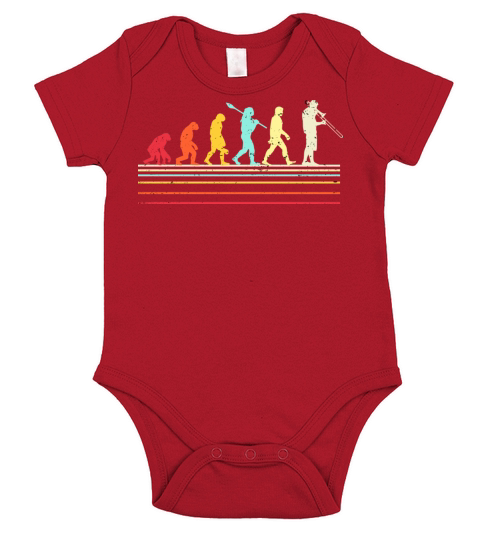 Funny Trombone Shirt Vintage Evolution Of Man Short Sleeve Baby One-Piece