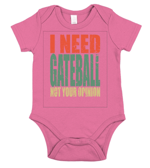 Gateball Ball Sport Saying Funny Short Sleeve Baby One-Piece