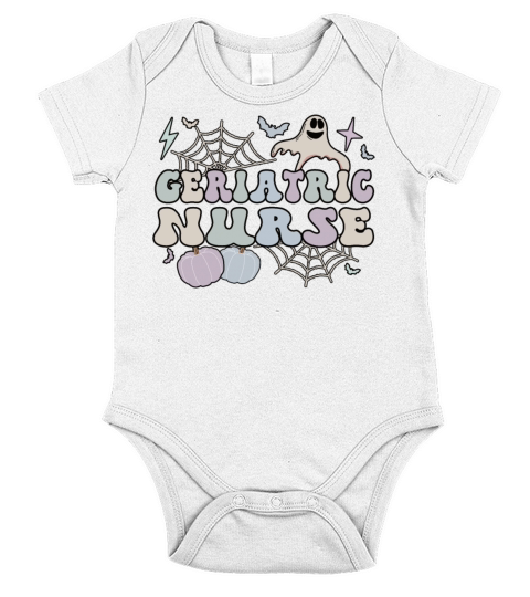 Geriatric Nurse Halloween Geriatric Nursing Gifts Short Sleeve Baby One-Piece