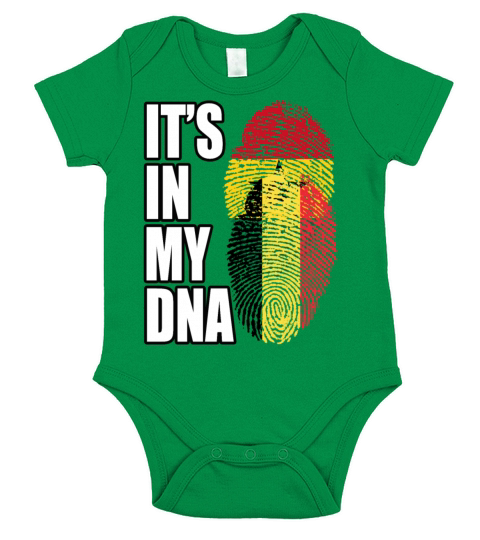 Ghanaian And Belgian Mix Heritage DNA Flag Short Sleeve Baby One-Piece