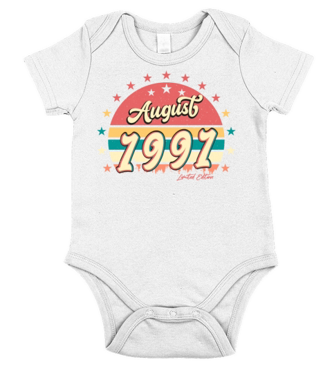 Gift Idea For August 1991 Short Sleeve Baby One-Piece