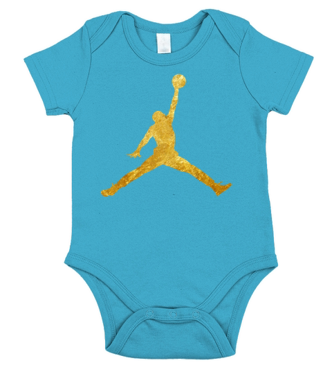 Gold Jordan Logo shirt Short Sleeve Baby One-Piece