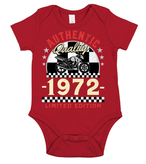 Happy 50th Birthday Biker 50 Years Old Vintage Short Sleeve Baby One-Piece