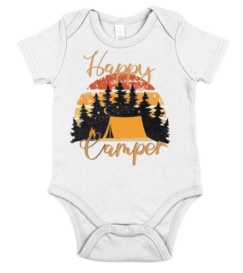 happy camper Short Sleeve Baby One-Piece