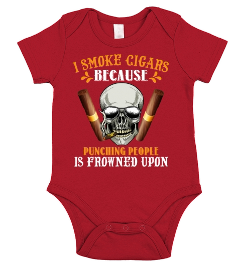 I Smoke Cigars Because Punching People Is Frowned Short Sleeve Baby One-Piece