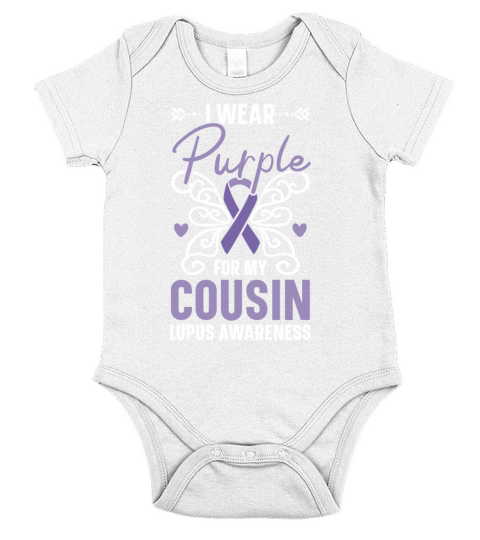 I Wear Purple For My Cousin Lupus Awareness Short Sleeve Baby One-Piece