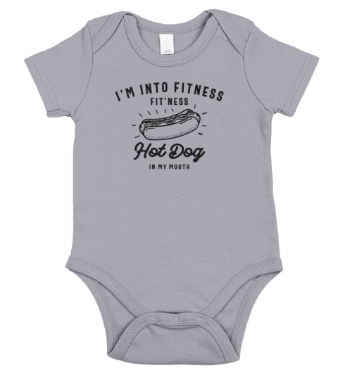 Im Into Fitness Fitness Hot Dog In My Mouth Short Sleeve Baby One-Piece