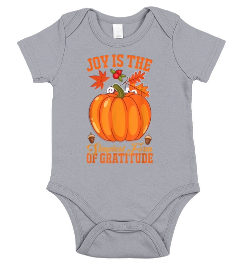 Joy Is The Simplest Form Of Gratitude Thanksgiving Short Sleeve Baby One-Piece