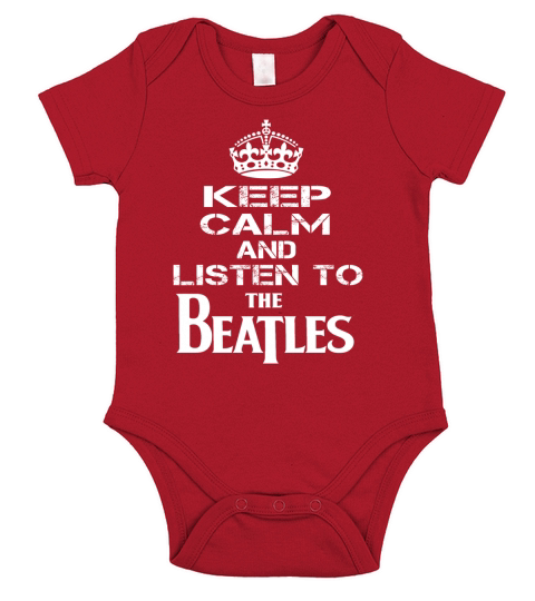 KEEP CALM AND LISTEN TO THE BEATLES Short Sleeve Baby One-Piece