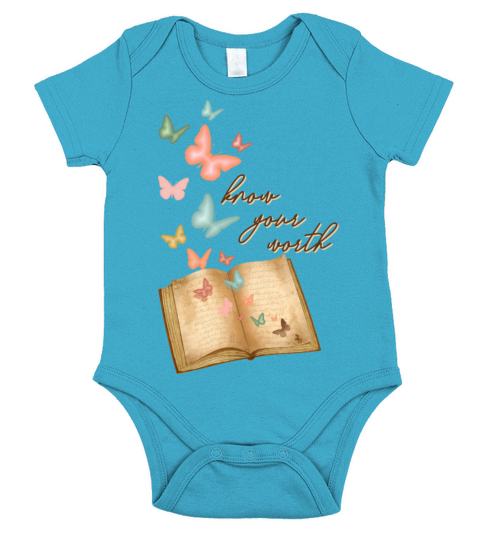 Know Your Worth Motivational Quote Gift Short Sleeve Baby One-Piece