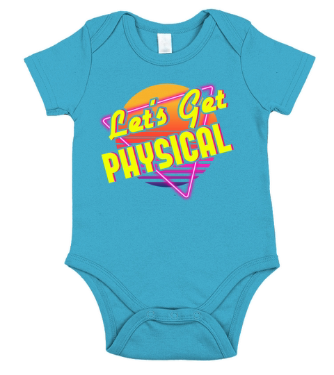 Lets Get Physical 80s Retro Workout Gym Aerobics Short Sleeve Baby One-Piece