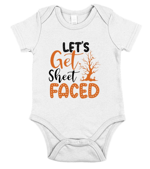 Lets Get Sheet Faced Halloween Short Sleeve Baby One-Piece
