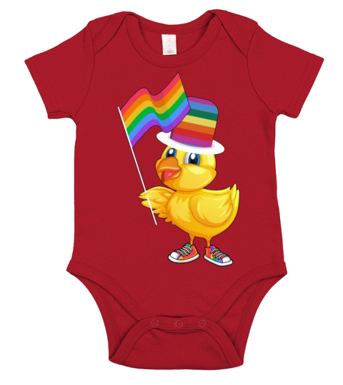 LGBTQ Rubber Duck Colorful Rainbow LGBT Pride Short Sleeve Baby One-Piece