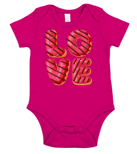 Love Themed Donut - Funny Doughnut Donut Lover Short Sleeve Baby One-Piece