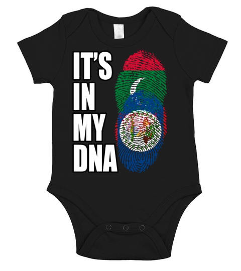 Maldivian And Belizean Mix Heritage DNA Flag Short Sleeve Baby One-Piece