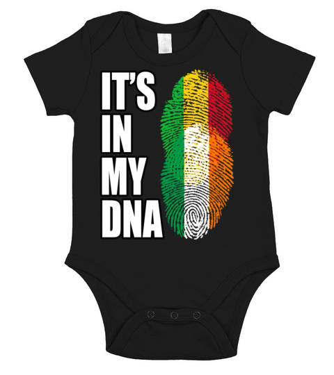 Malian And Irish Mix Heritage DNA Flag Short Sleeve Baby One-Piece