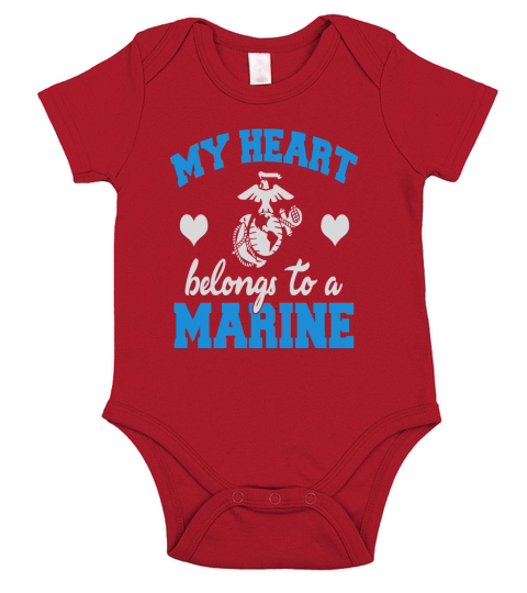 my heart belongs to a marine marine Short Sleeve Baby One-Piece