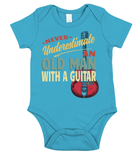 Never Underestimate An Old Man With A Guitar Short Sleeve Baby One-Piece