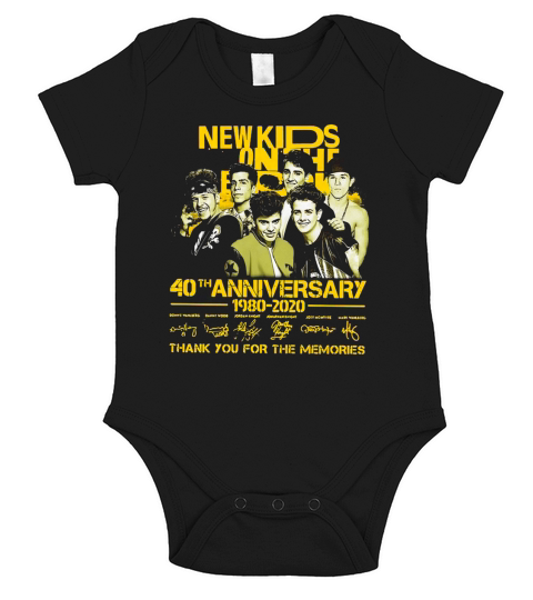 New Kids on the Block 40th anniversary 1980-2020 signatures shirt Short Sleeve Baby One-Piece
