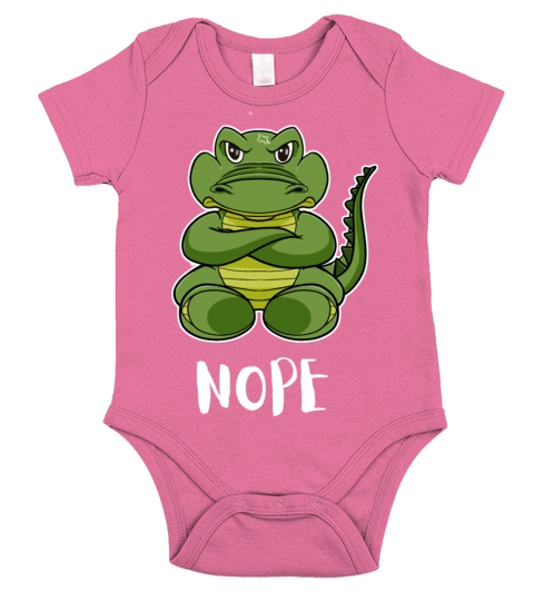 Nope Alligator Funny Lazy Crocodile Short Sleeve Baby One-Piece