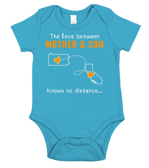 PA - CA The love between Mother and Son knows no distance Short Sleeve Baby One-Piece