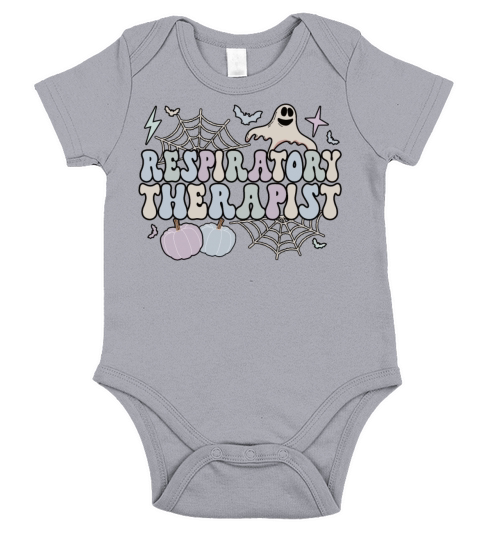 Respiratory Therapist Gifts RT Therapy Halloween Short Sleeve Baby One-Piece
