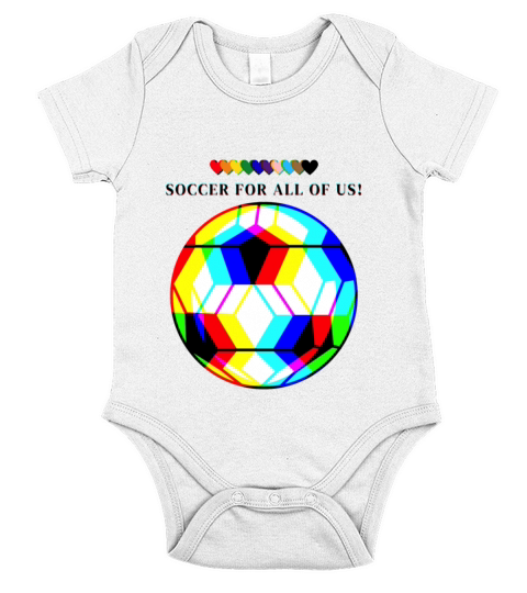Soccer for all Rainbow Short Sleeve Baby One-Piece