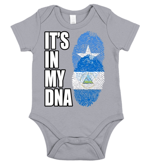 Somali And Nicaraguan Vintage Heritage DNA Flag Short Sleeve Baby One-Piece