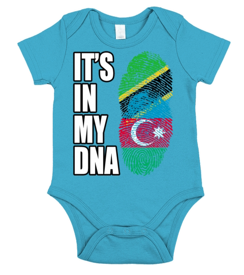 Tanzanian And Azerbaijani Vintage Heritage DNA Fla Short Sleeve Baby One-Piece