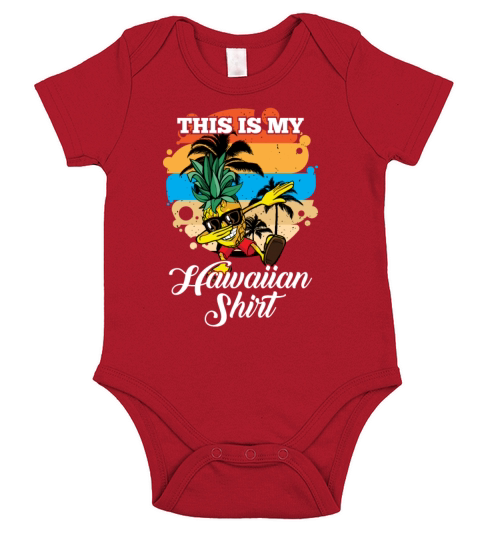 This Is My Hawaiian Dabbing Pineapple Sunset Short Sleeve Baby One-Piece